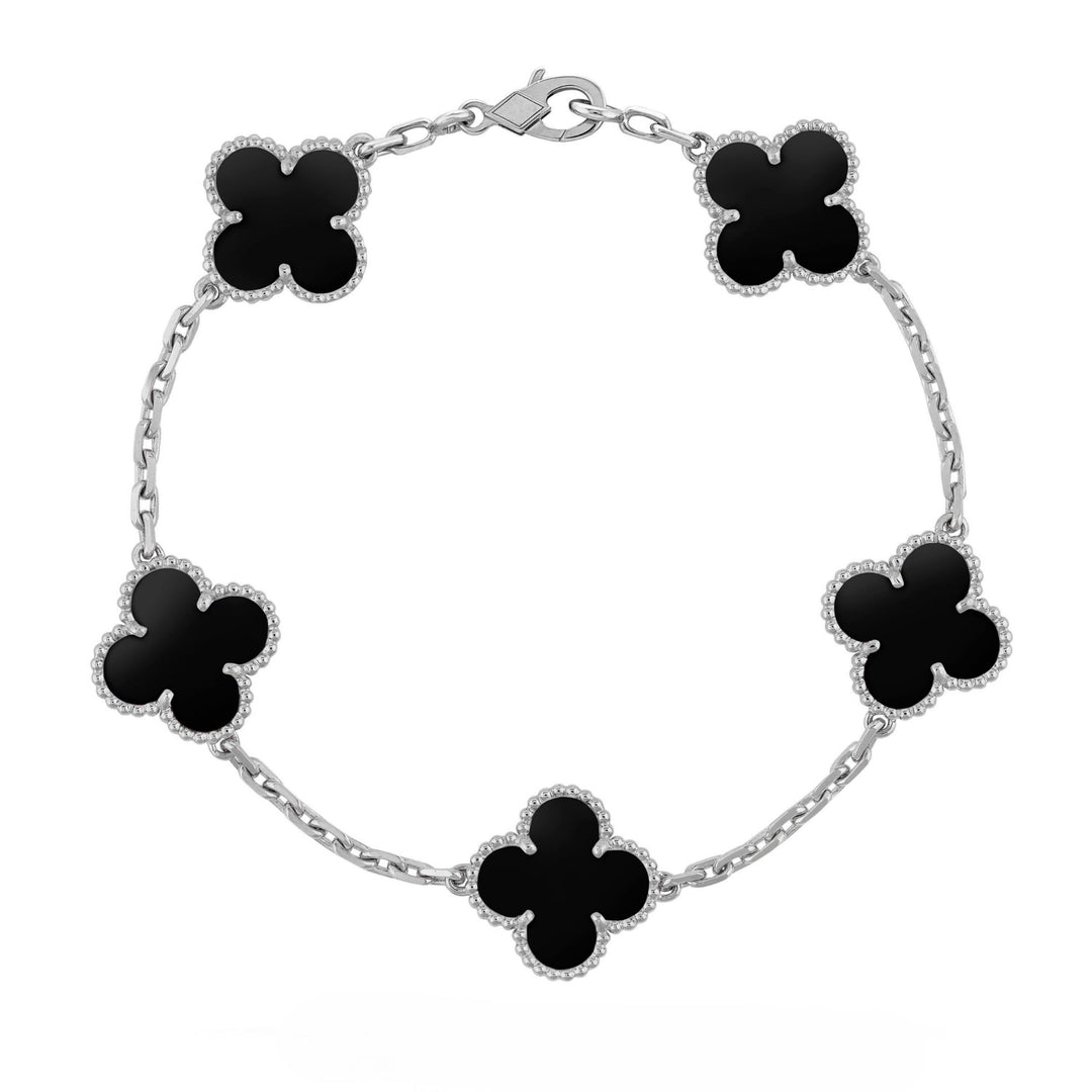 Bracelet Trèfle | Argent Noir