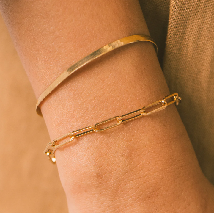 Bracelet trombone doré Eloise