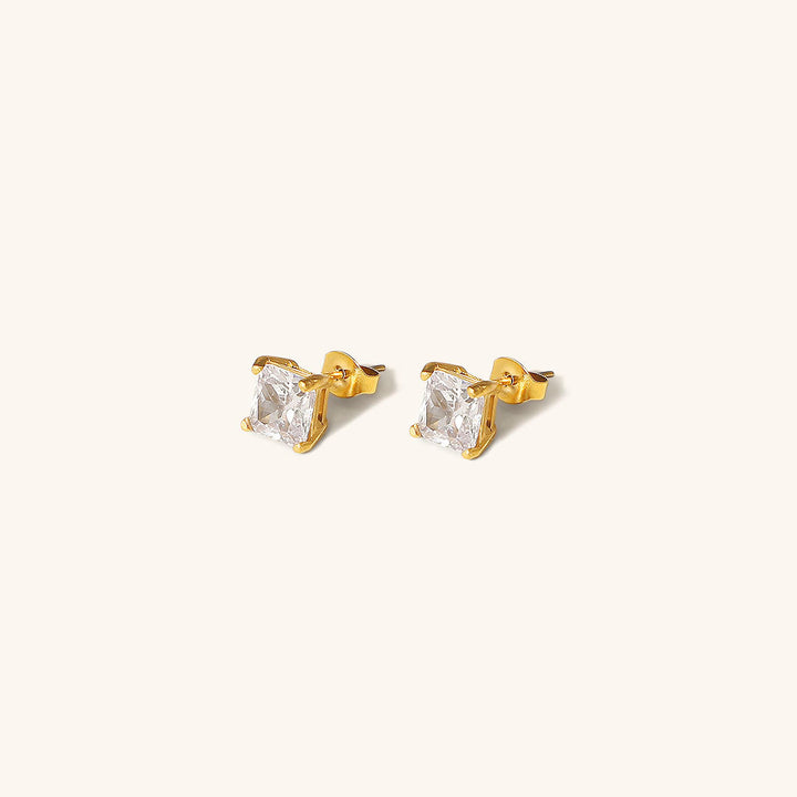 Boucles d'oreilles en or avec solitaire de mars