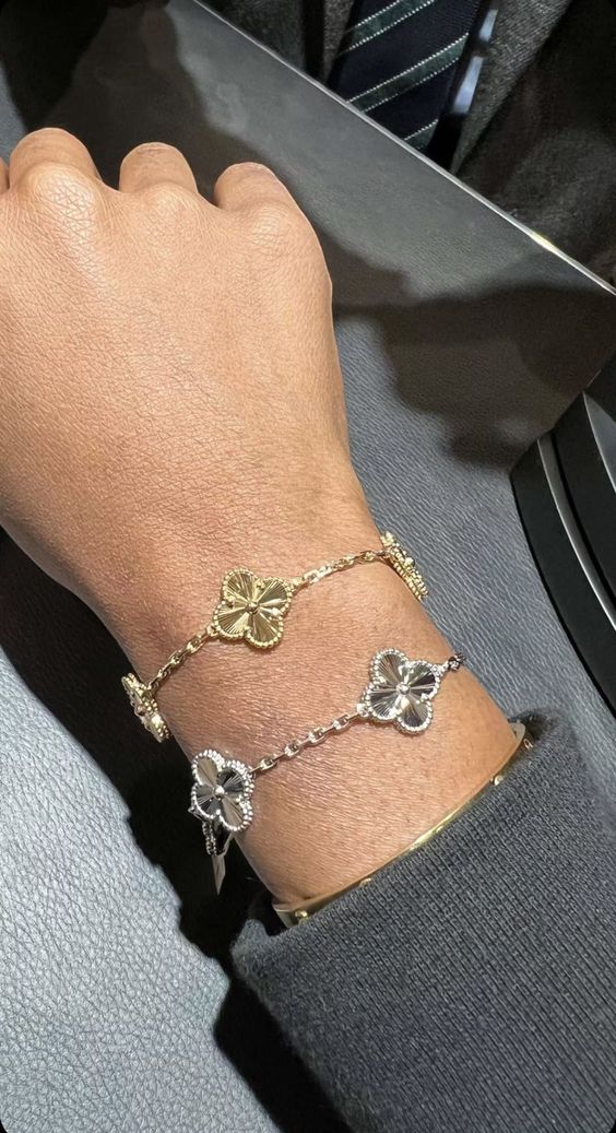 Ensemble de bracelets Trèfle | Or Argent