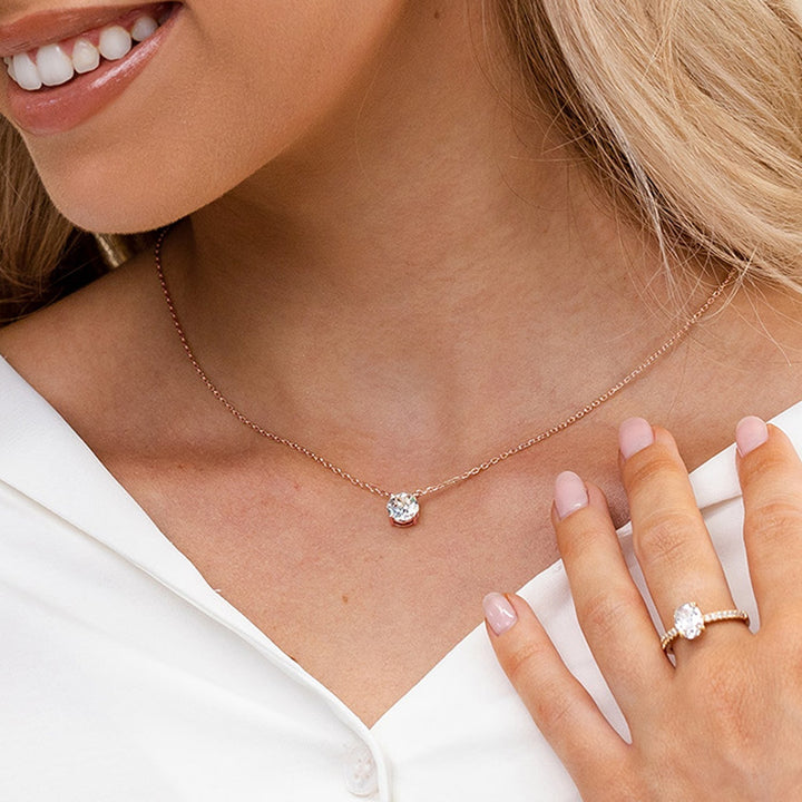 Collier Solitaire | Or rose